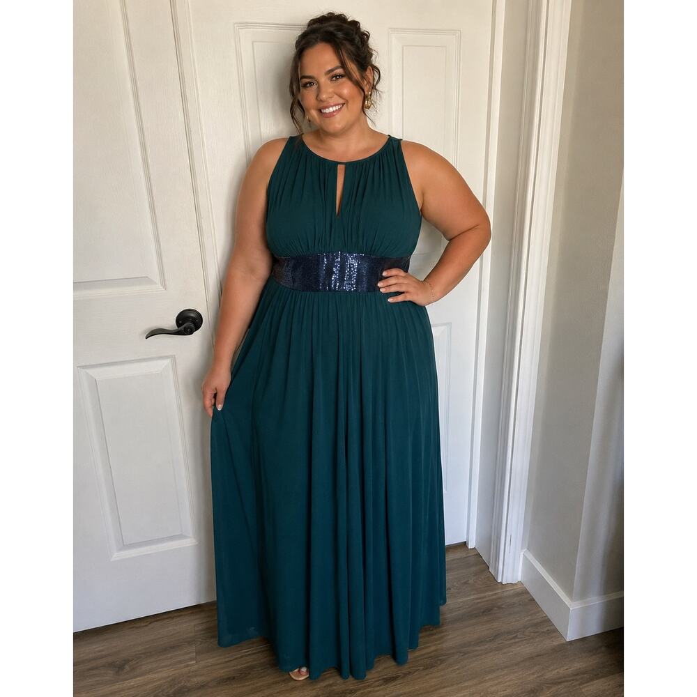 R & M Collection Teal Emerald Evening Gown Size 20w bridesmaid mother of bride